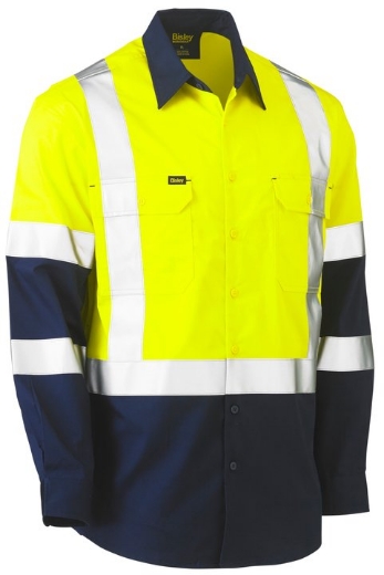 Picture of Bisley, X Taped Biomotion Two Tone Hi Vis Lightweight Drill Shirt